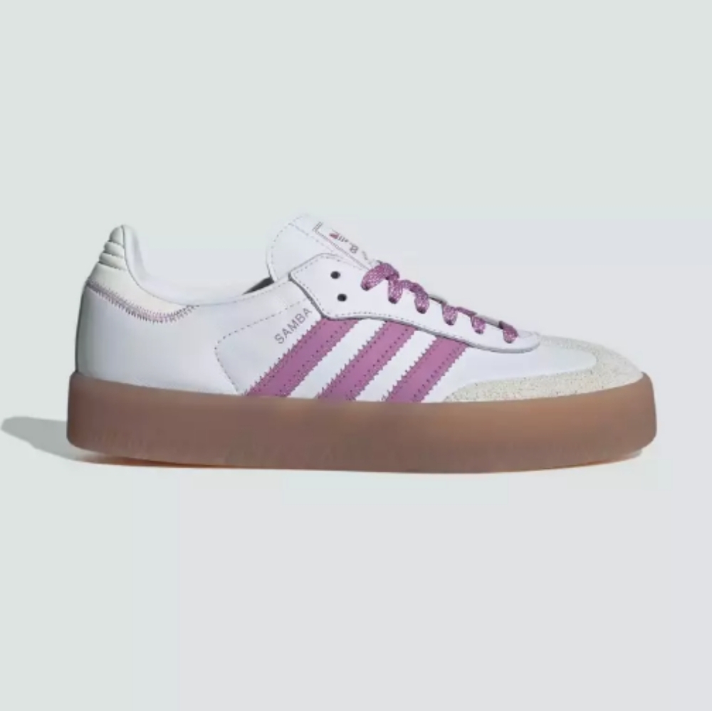 USED adidas Women's Sambae Shoes - Silver/White/Purple